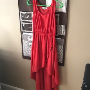 Red Hi-Lo dress